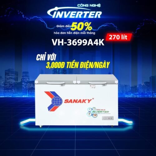 Tủ đông 360l/270l Sanaky Inverter VH-3699A4K Giao Diện Mới 2025