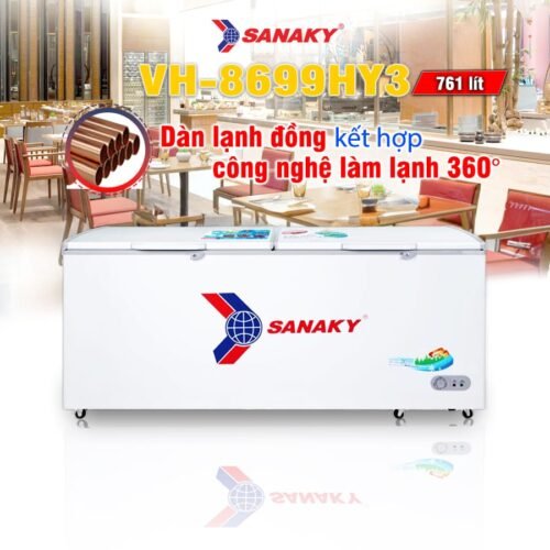Tủ đông 761l Sanaky Inverter VH-8699HY3 Mẫu 2025