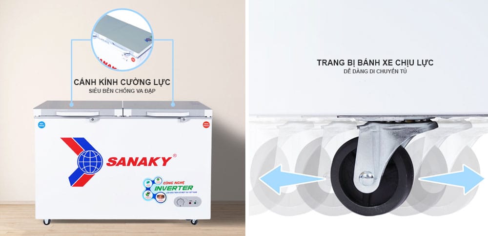 Tủ đông mát 360l/260l Sanaky Inverter VH-3699W4K