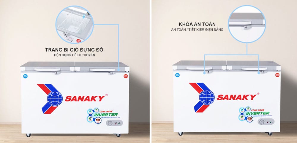 Tủ đông mát 360l/260l Sanaky Inverter VH-3699W4K