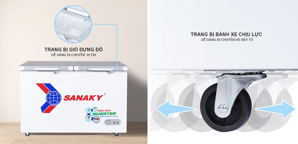 giỏ đựng đồ tủ đông Sanaky vh-3699a4k