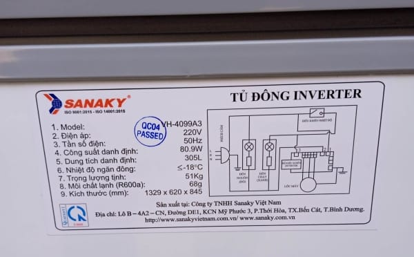 Tủ đông Inverter Sanaky VH-4099A3 400 lít
