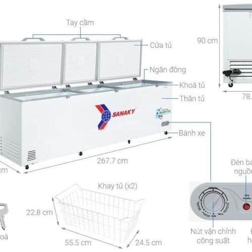 Tủ đông 900l Sanaky Inverter VH-1199HY3 Mẫu 2025