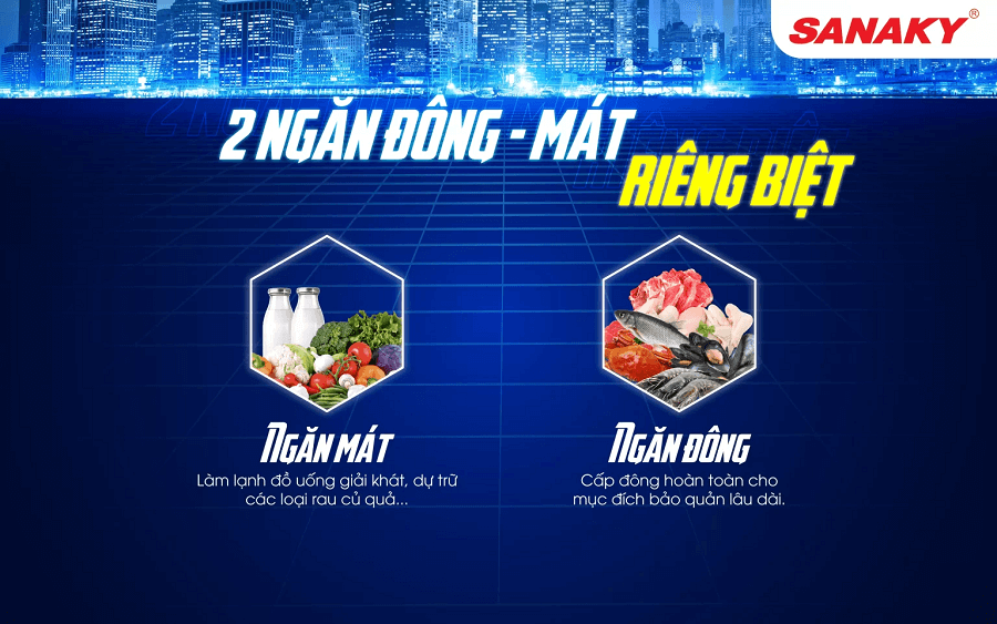 tu-dong-sanaky-vh-6699-w4k-2-ngan-dong-mat Tủ đông VH-6699W4K sở hữu 2 ngăn đông và mát riêng biệt