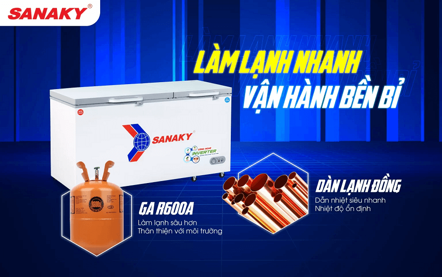 tu-dong-sanaky-vh-6699-w4k-dan-lanh-dong Dàn lạnh đồng, công nghệ làm lạnh nhanh, Gas R600a tiên tiến
