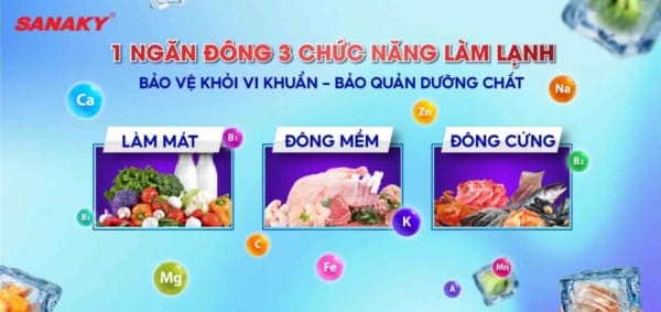 Tủ đông 1100l/900l Sanaky Inverter VH-1199HY4K