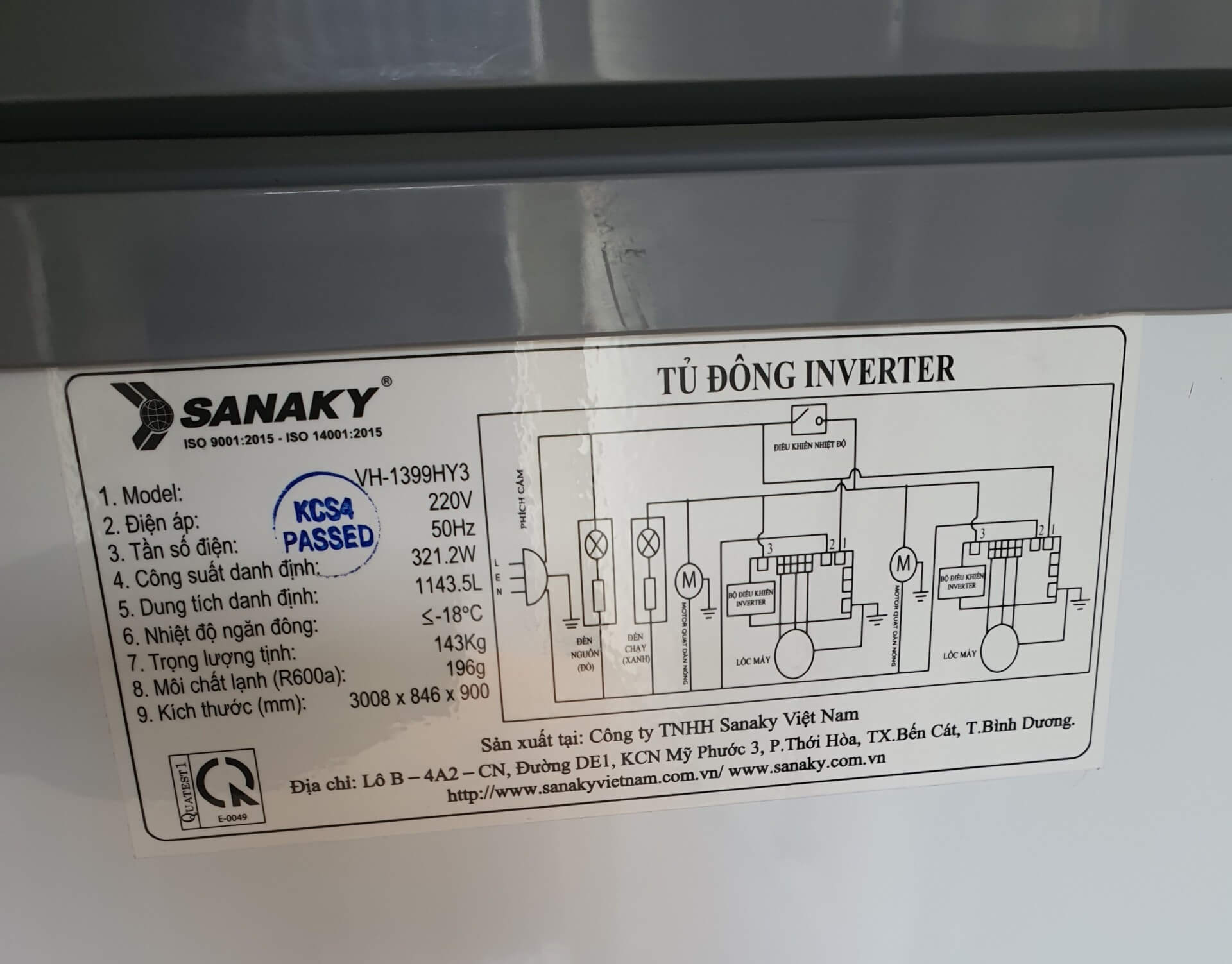 Tủ đông 1143.5l Sanaky Inverter VH-1399HY3 Mẫu 2025