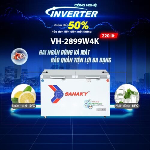 Tủ đông mát 280l/220l Sanaky Inverter VH-2899W4K