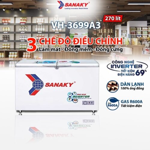 Tủ đông 360l/270l Sanaky Inverter VH-3699A3
