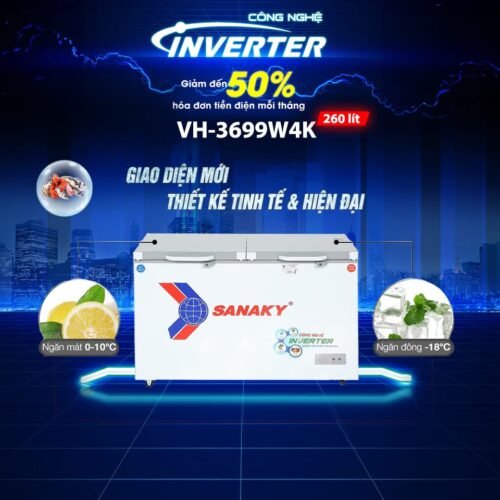 Tủ đông 260l Sanaky Inverter VH-3699W4K
