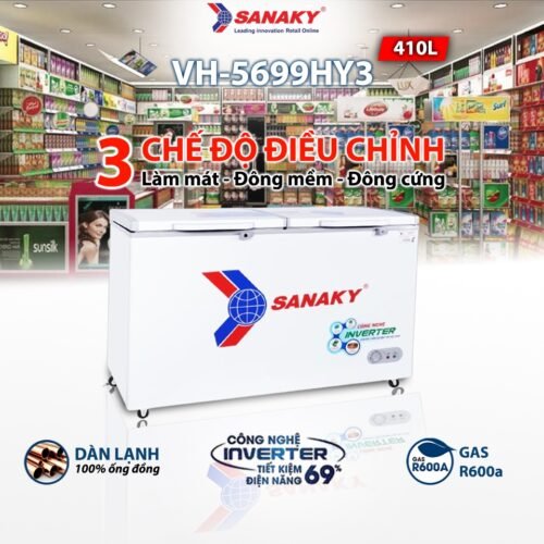 Tủ đông 560l/410l Sanaky Inverter VH-5699HY3