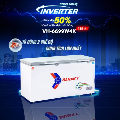 Tủ đông mát 660l/485l Sanaky Inverter VH-6699W4K