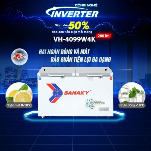 Tủ đông mát 400l/280l Sanaky Inverter VH-4099W4K