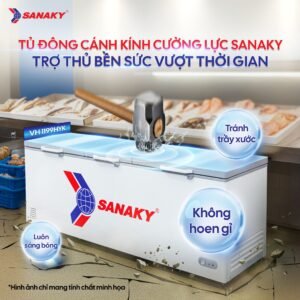 Tủ đông Sanaky cánh kính cường lực